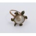 18ct Gold Russian Demantoid Garnet & Pearl Turtle Form Ring c.1900