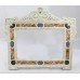 18th c. Italian Carrara Marble Pietra Dura Overmantle Frame