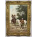 19th c. Cavaliers with Horses by H.Markham Oil on Canvas