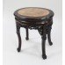 19th c. Chinese Carved Rosewood Marble Topped Occasional Table