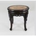 19th c. Chinese Carved Rosewood Marble Topped Occasional Table