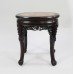 19th c. Chinese Carved Rosewood Marble Topped Occasional Table