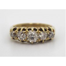 19th c. Five Stone Diamond Ring 18ct Gold