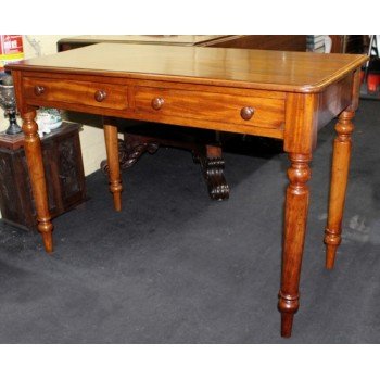 19th c. Mahogany Two Drawer Side Table