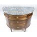 19th c. Demilune Marble Topped Mahogany Commode