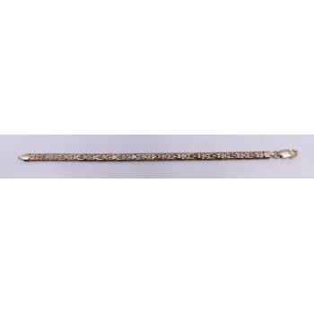 7 Inch Decorative Three Colour Silver Bracelet