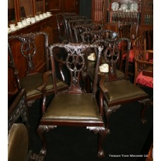 Set of 8 Mahogany Chippendale Style Dining Chairs c.1900