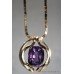 Gold Amethyst Pendant Necklace