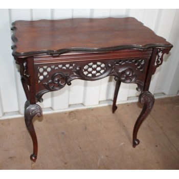 Antique Carved Fretwork Mahogany Table
