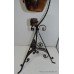 Antique Copper Spirit Kettle on Wrought Iron Stand