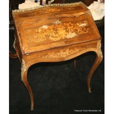Victorian Bombe Marquetry Ladies Writing Desk