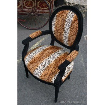 Leopard Print Louis XV Style Fauteuil Armchair