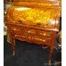 Elegant Marquetry Cylinder Fronted Bureau Desk