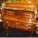 Elegant Marquetry Cylinder Fronted Bureau Desk