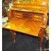 Elegant Marquetry Cylinder Fronted Bureau Desk