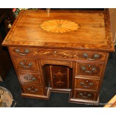 Georgian Marquetry Kneehole Desk