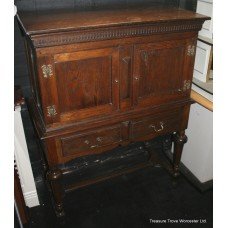 Oak Chest on Stand Cabinet Solid Oak c.1900