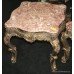 Pair Rouge Marble Topped Carved Wood Gilt Occasional Tables