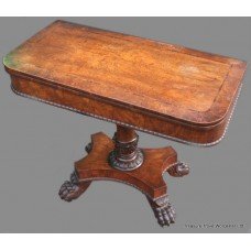 Early Victorian Pollard Oak Card Table
