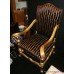 Gilt Purple & Gold Silk Upholstered Throne Chair