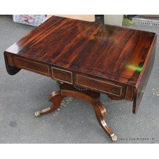 Regency Rosewood Brass Inlaid Sofa Table