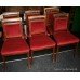 Set of 6 Regency Mahogany Brass Inlaid Red Velvet Dining Chairs