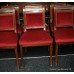 Set of 6 Regency Mahogany Brass Inlaid Red Velvet Dining Chairs
