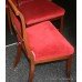 Set of 6 Regency Mahogany Brass Inlaid Red Velvet Dining Chairs