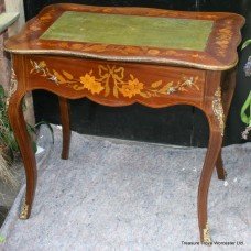 Elegant Inlaid French Marquetry Victorian Writing Desk c.1860