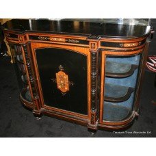 High Victorian Inlaid Ebonized Credenza