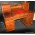 Late Victorian Oak Leather Topped Pedestal Desk