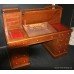 Late Victorian Oak Leather Topped Pedestal Desk