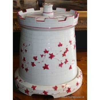 Early Antique Large Staffordshire Castlelated Lidded Cheese Pot