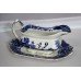 Blue And White Willow Pattern Sauce Boat On Stand