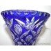 Webb Corbett Blue Cut Glass Overlay Crystal Vase