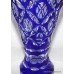 Webb Corbett Blue Cut Glass Overlay Crystal Vase