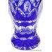 Webb Corbett Blue Cut Glass Overlay Crystal Vase