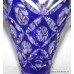 Webb Corbett Blue Cut Glass Overlay Crystal Vase