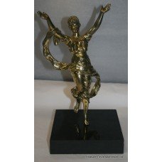 Brass Flying Lady Car Mascot set in Granite Plinth