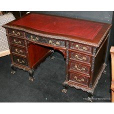 Victorian Carved Pedestal Desk