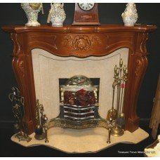 Complete Carved Wood & Marble Fire Surround