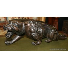 Heavily Carved Oriental Panther Sculpture
