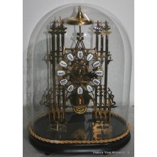 Victorian Brass Glass Domed Skeleton Clock