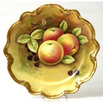 Coalport Hand Painted Fruit Cabinet Plate by Norman Lear