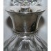 Cut Glass Crystal Decanter Silver Collar Birmingham 1977