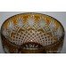 Czech Bohemia Amber Overlay Glass Crystal Bowl