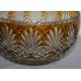 Czech Bohemia Amber Overlay Glass Crystal Bowl