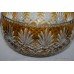 Czech Bohemia Amber Overlay Glass Crystal Bowl