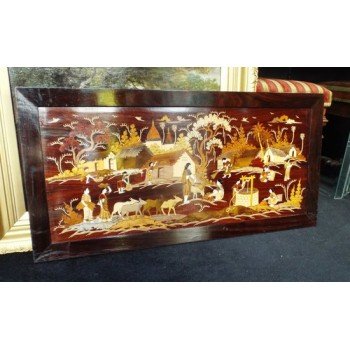 Good Looking Inlayed Oriental Wall Panel