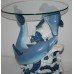 Sculptural Glass Topped Dolphin Lamp Table